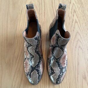 Madewell Regan Chelsea Boot in Snake Embossed Leather